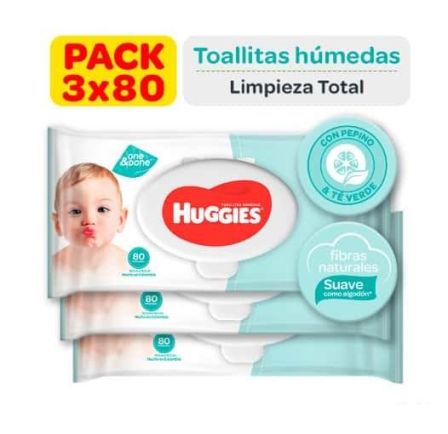 TOALLAS HUME HUGGIES PEPINO Y TE VERDE 3