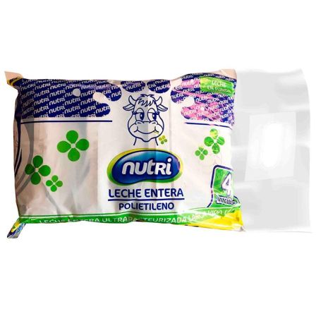 4 PACK LECHE ENTERA UHT POLIETILENO 1L