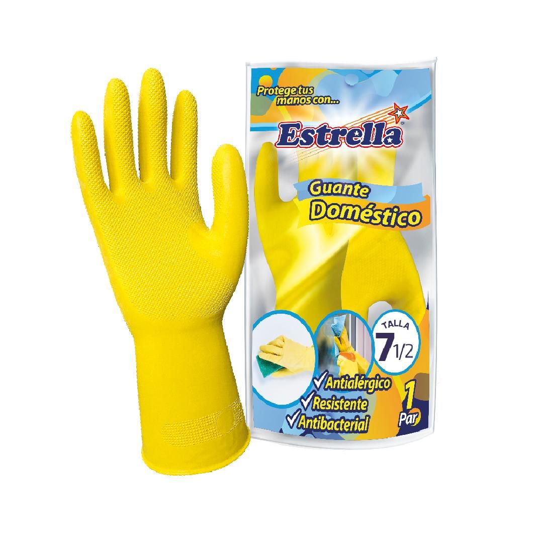 GUANTE DOMESTICO AMARILLO ESTRELLA T7-1/