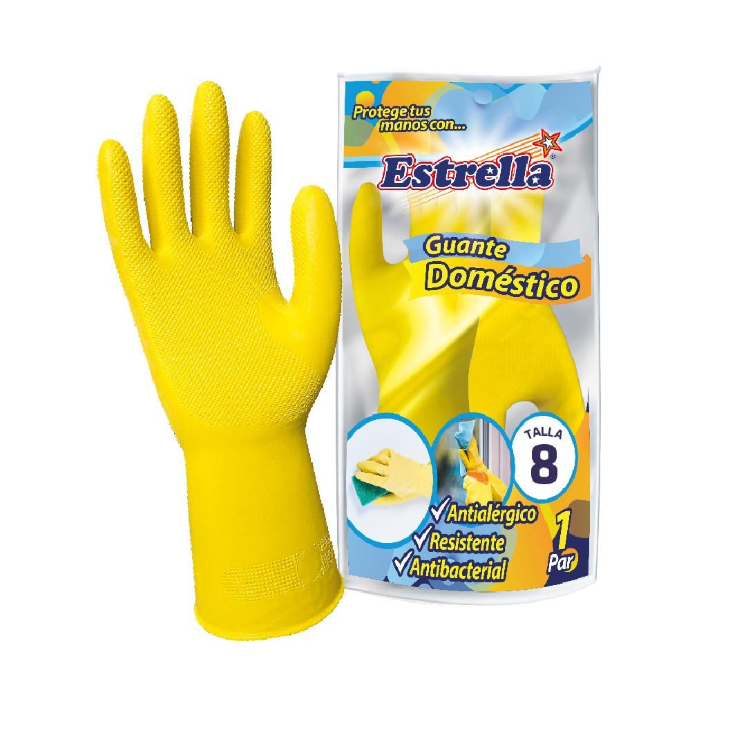 GUANTE DOMESTICO AMARILLO ESTRELLA T-8