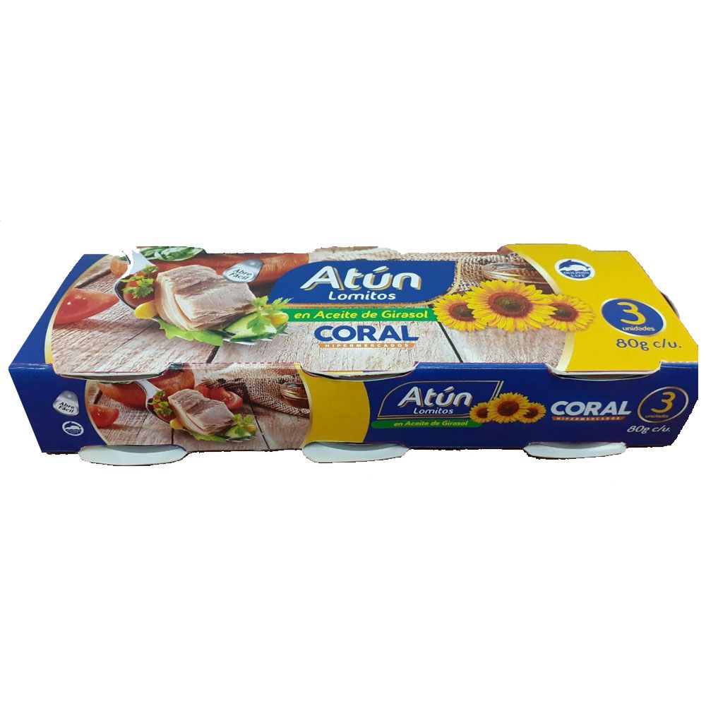 ATUN CORAL LOMOS EN ACEITE GIRASOL