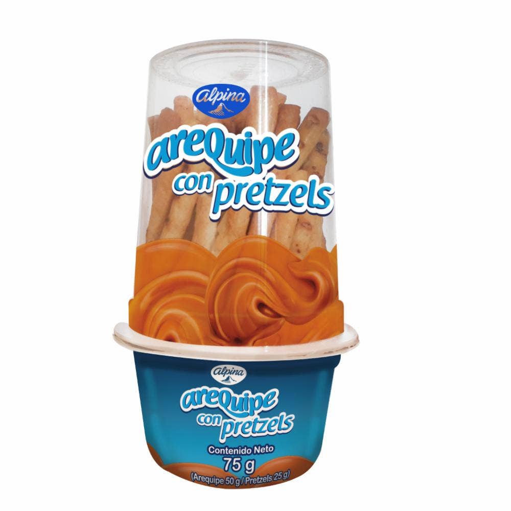 AREQUIPE CON PRETZEL STICKS ALPINA 75G