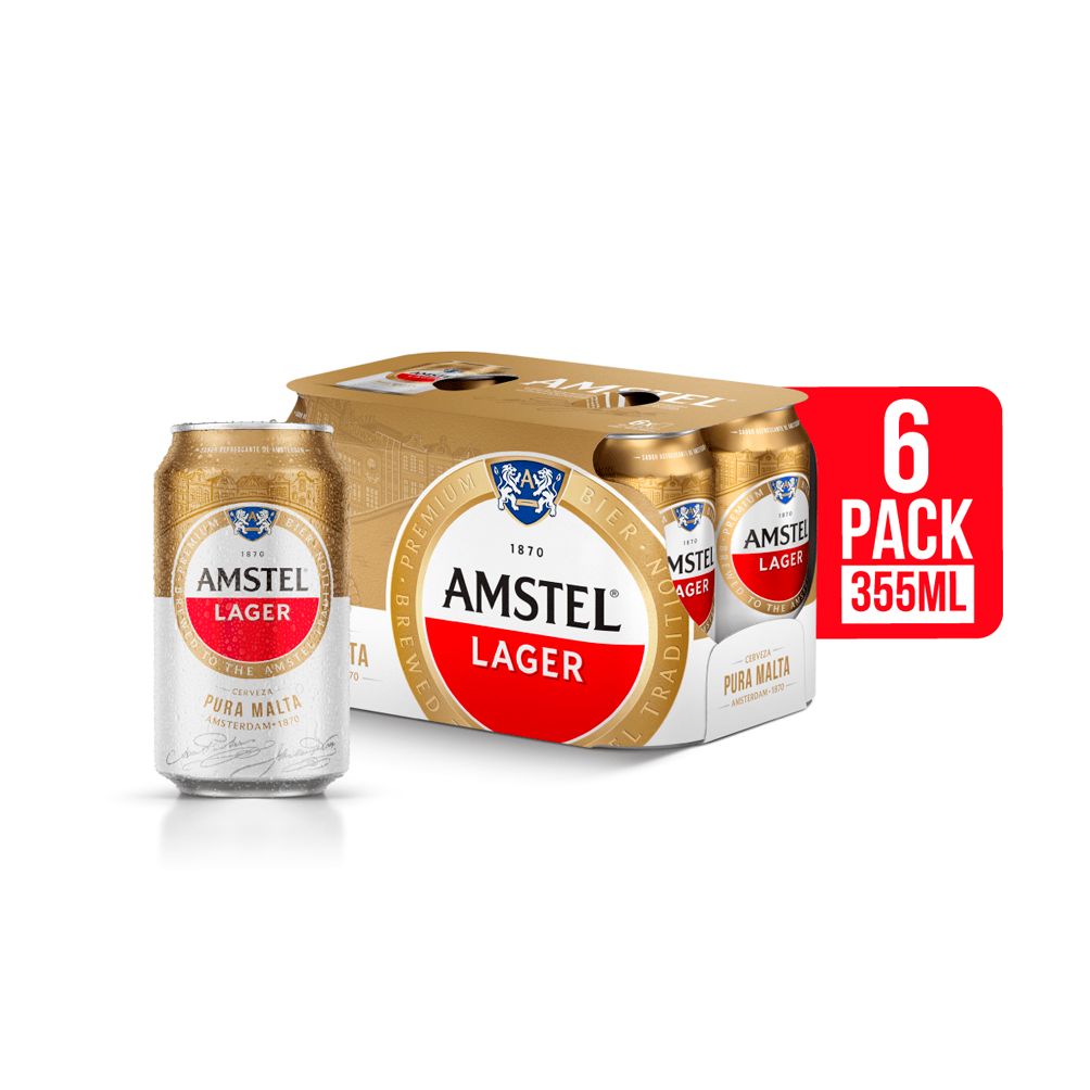 CERVEZA PURA MALTA SIX PACK AMSTEL LAGER