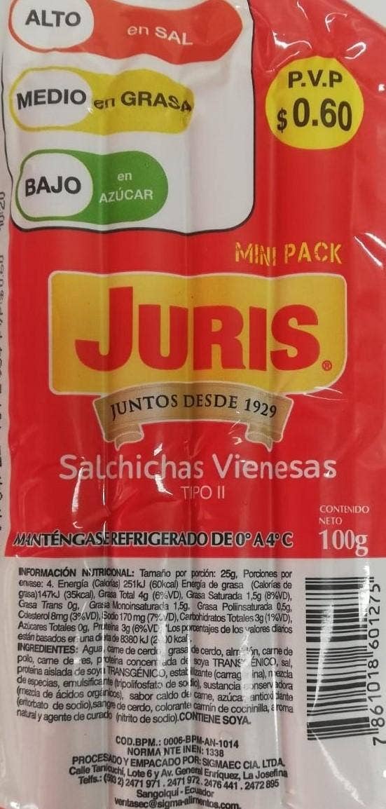 SALCHICHAS VIENESAS MINI PACK 100 GR