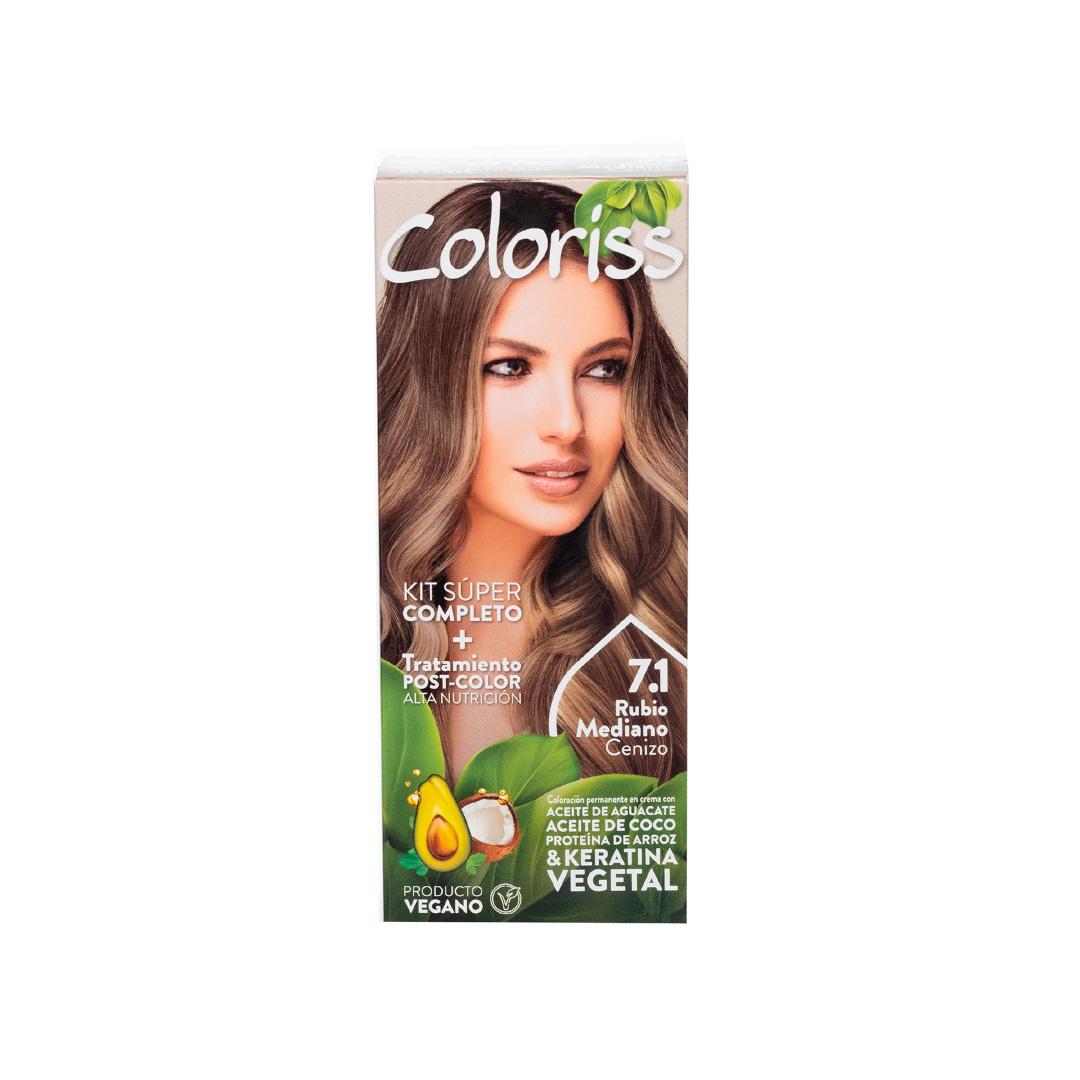 TINTE KIT 7.1 RUBIO MEDIANO CENIZO COLOR