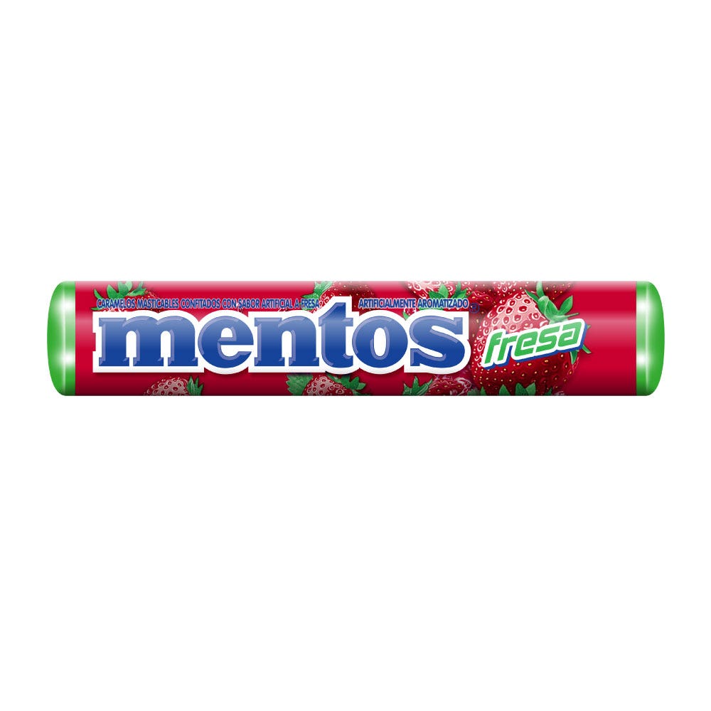 ROLLO CARAMELOS MASTICABLES FRESA MENTOS