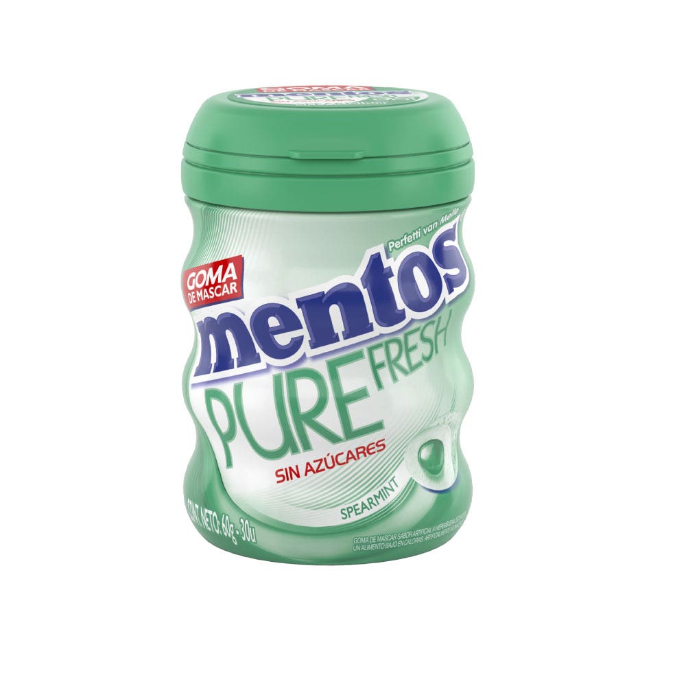 GOMA DE MASCAR BOTELLA SPEARTMINT MENTOS 60G