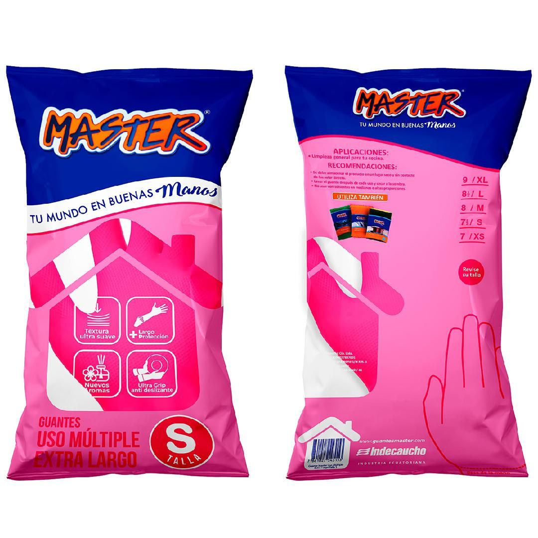 GUANTE EXTRA LARGO ROSA TALLA S MASTER