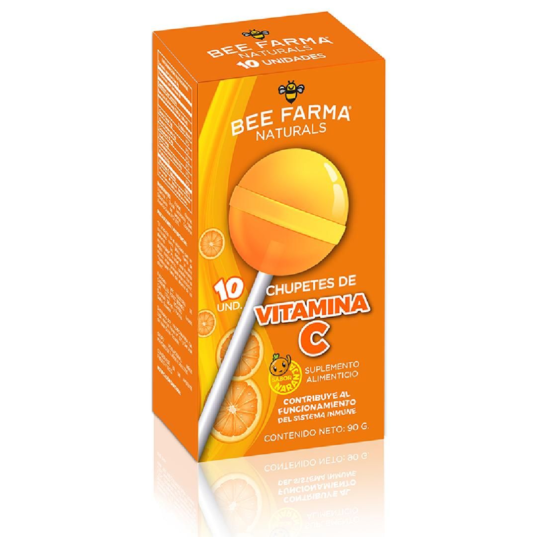 CHUPETES DE VITAMINA C BEE FARMA 90G. X10 UND.