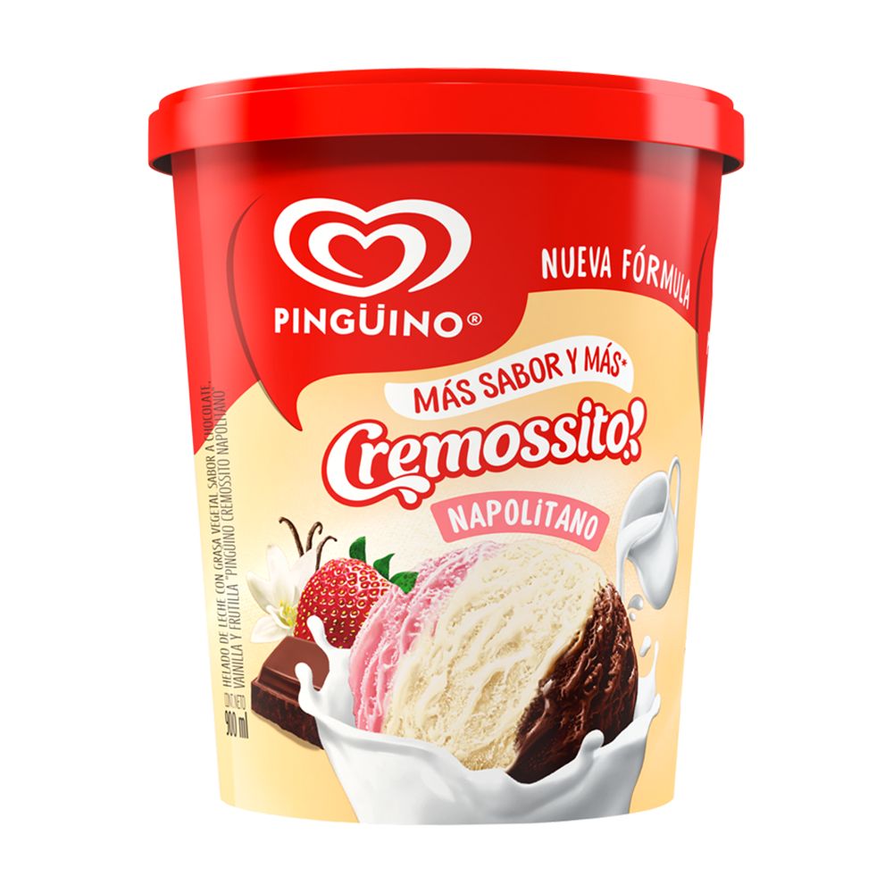 HELADO PINGUINO CREMOSSITO NAPOLITANO 90