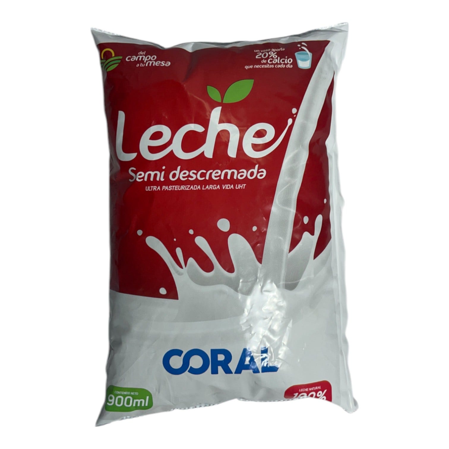LECHE SEMIDESCREMADA CORAL 900 ML UHT