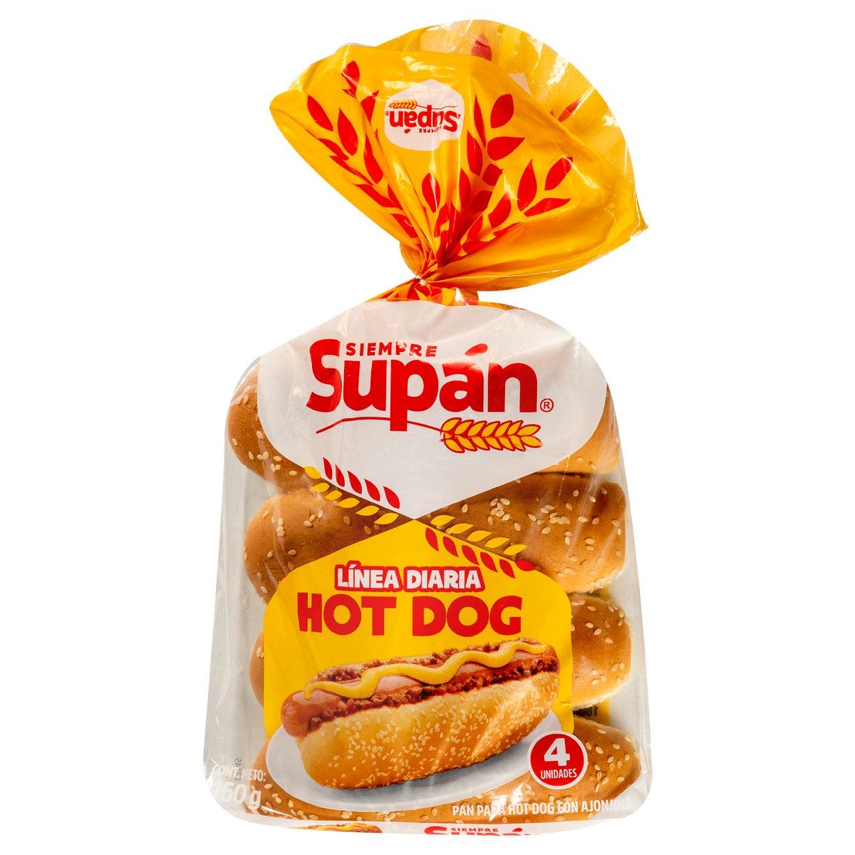 HOT DOG LINEA DIARIA 4 PIEZAS 160G SUPAN