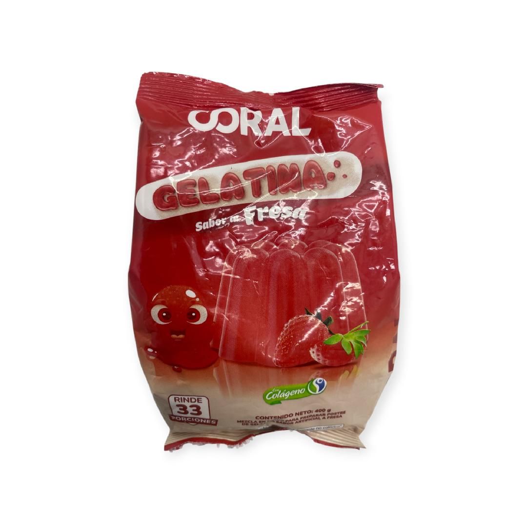 GELATINA EN POLVO CORAL FRESA 400G