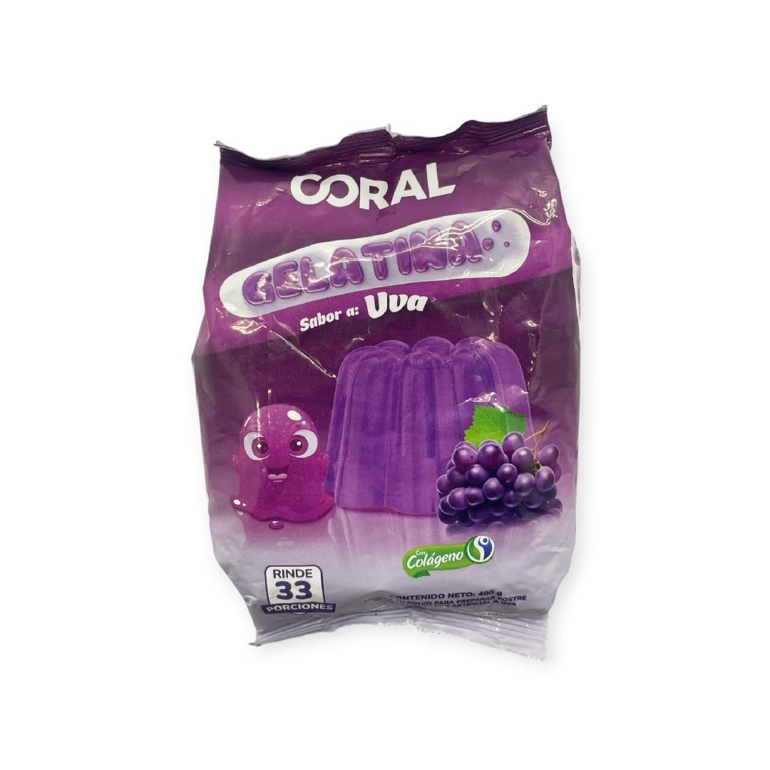 GELATINA EN POLVO CORAL UVA 400G
