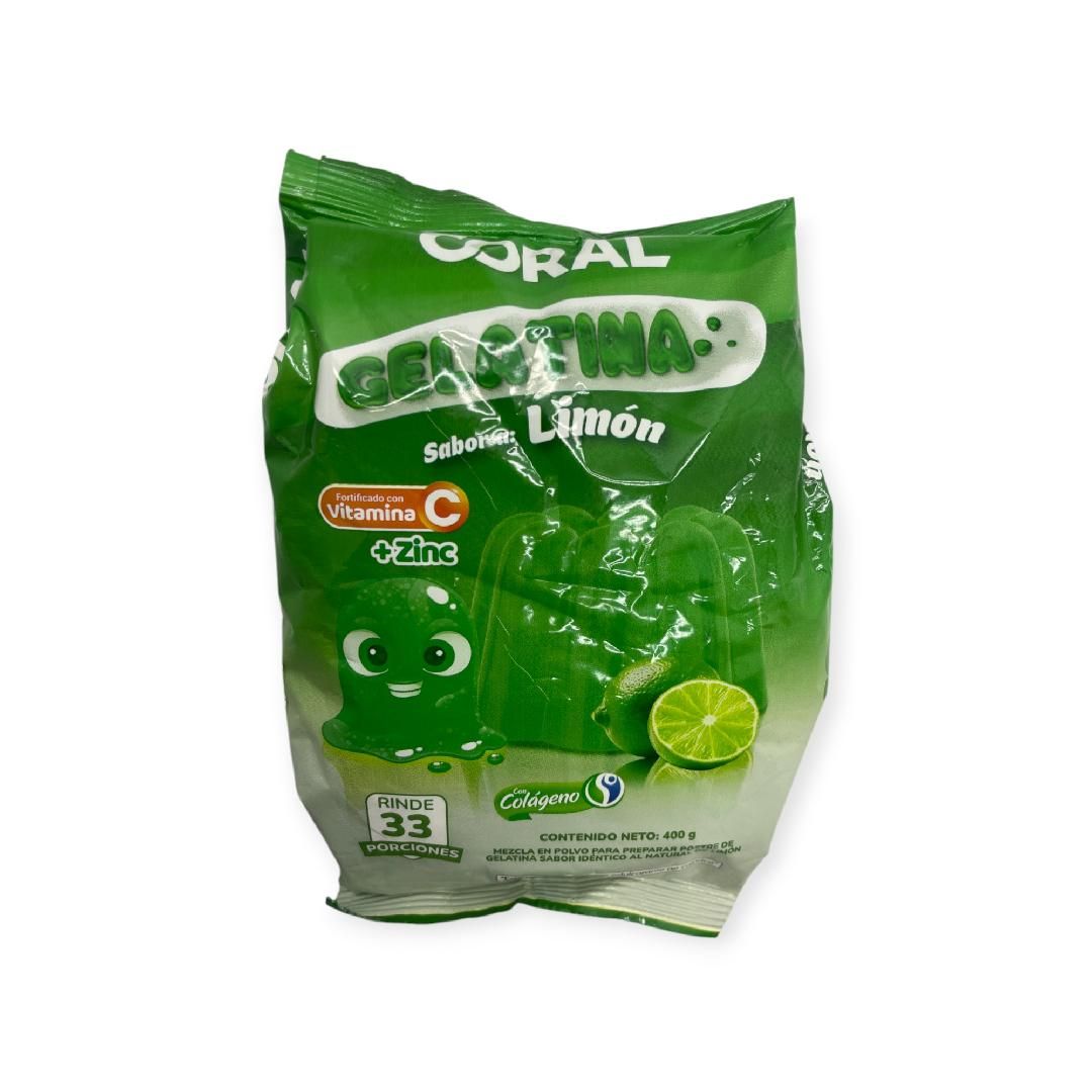 GELATINA EN POLVO CORAL LIMON 400G