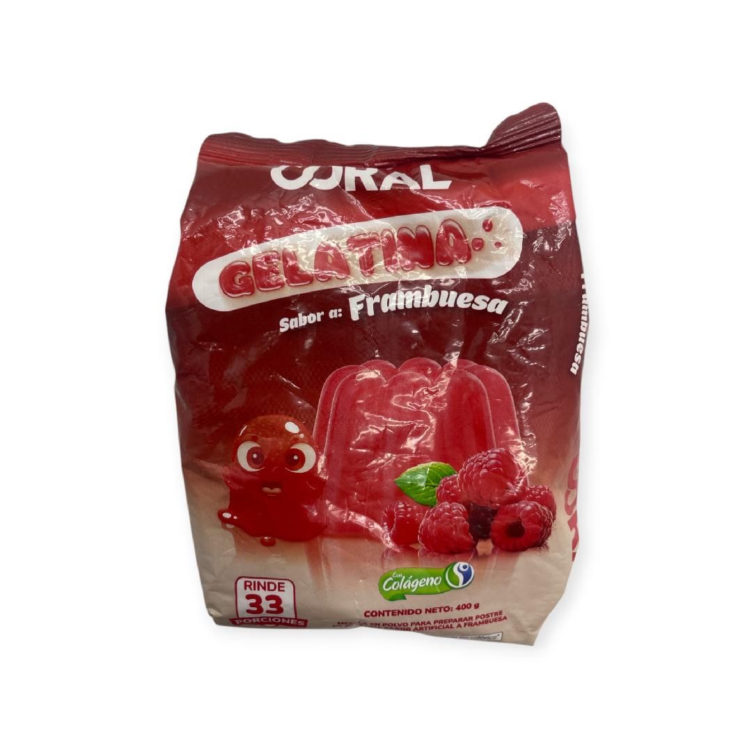GELATINA EN POLVO CORAL FRAMBUESA 400G