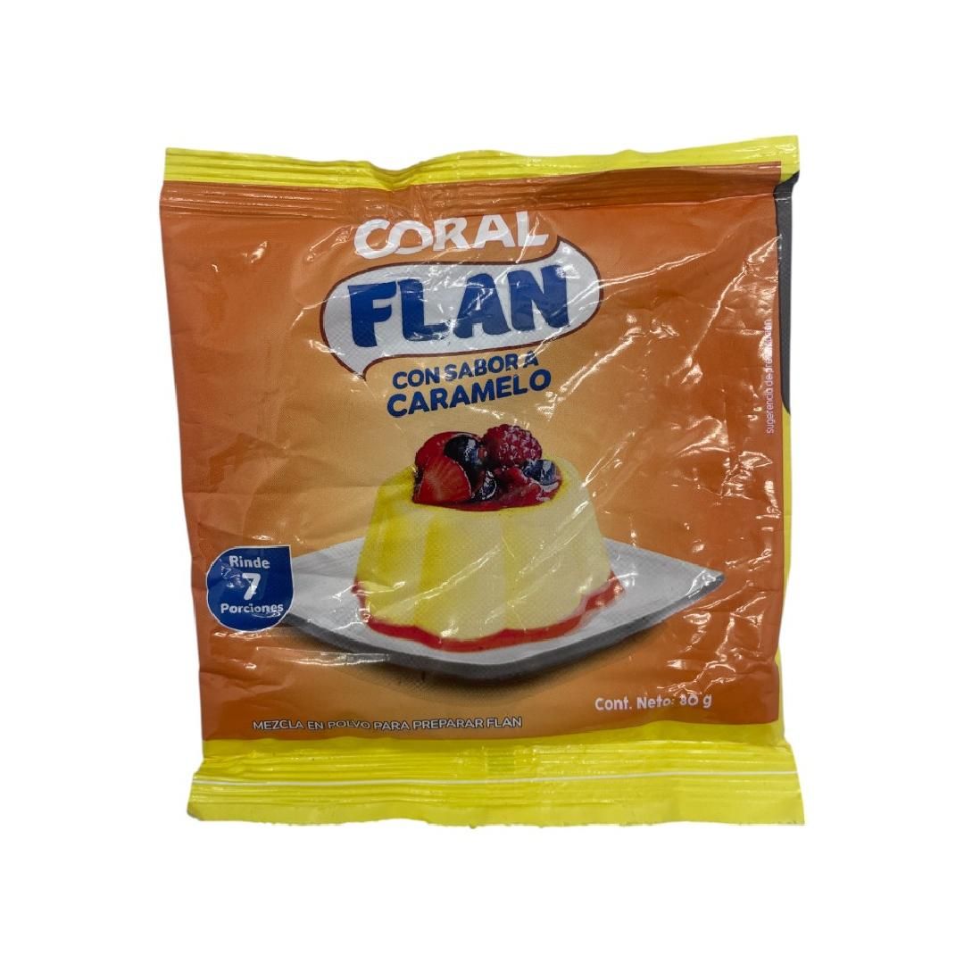 FLAN EN POLVO CORAL SABOR CARAMELO 80G