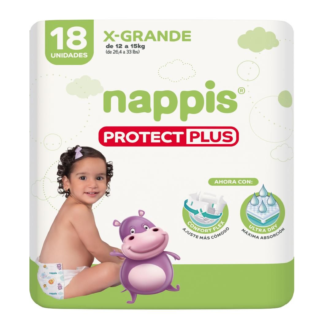 PAÑAL NAPPIS PROT PLUS XG 18UN