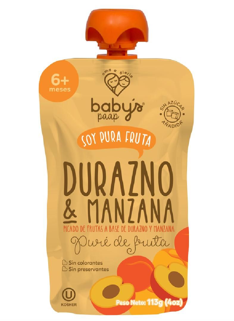 PURE DURAZNO Y MANZANA BABYS 113G