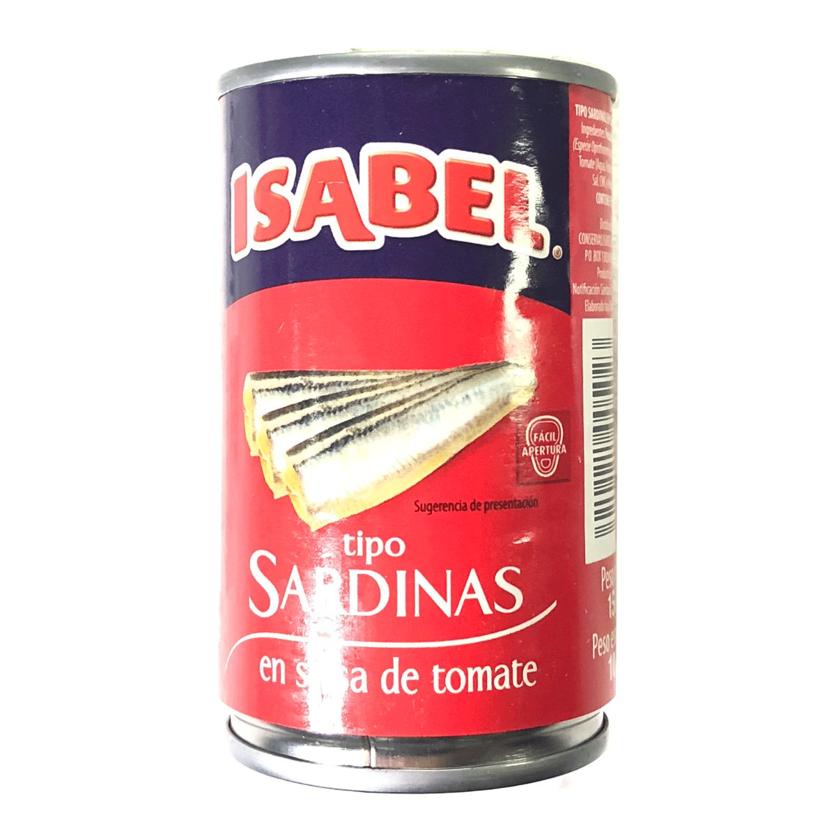 SARDINA ISABEL TINAPA TOMATE AF 156 GR X 50 U