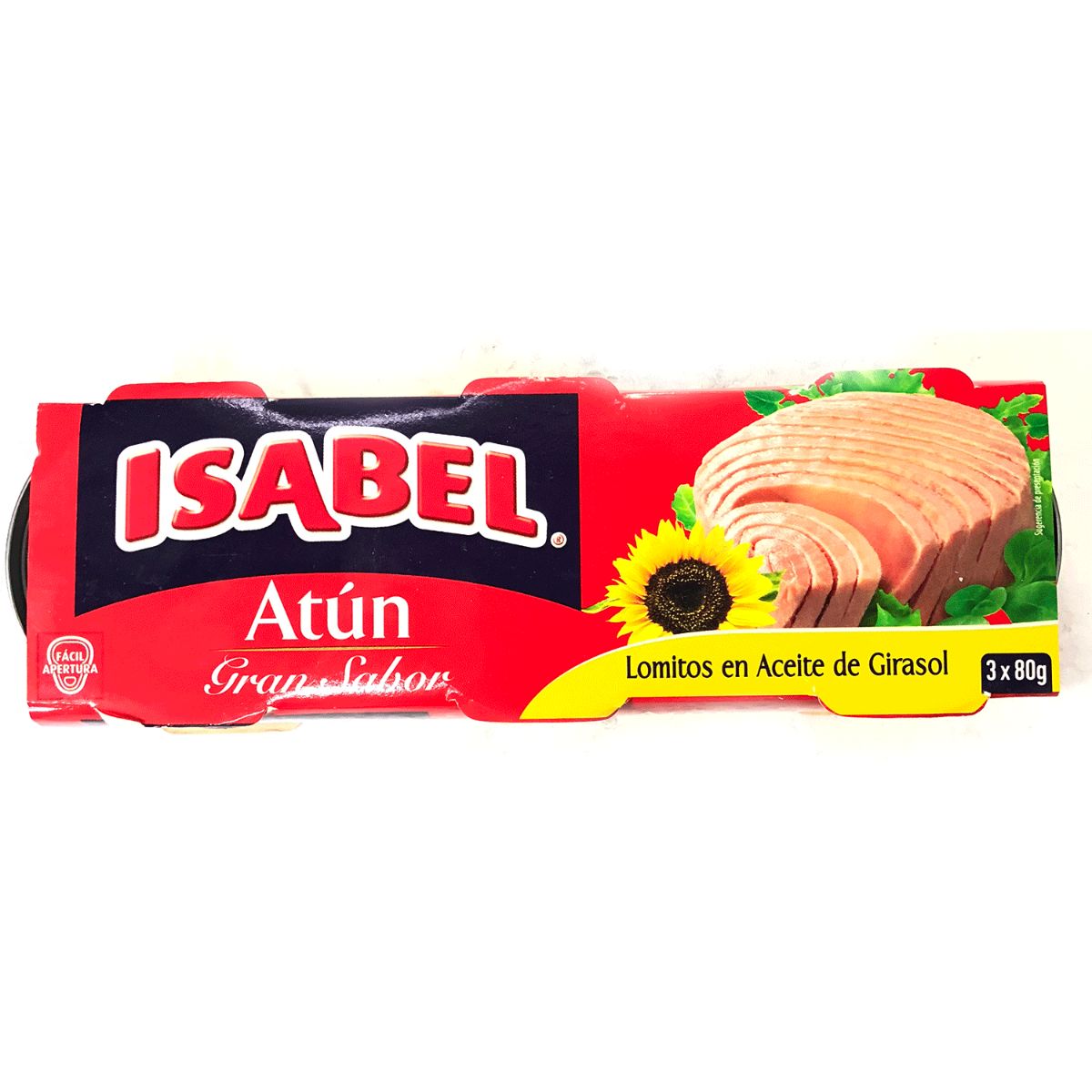 ATUN ISABEL LOMITOS EN ACEITE 80G X3UDS