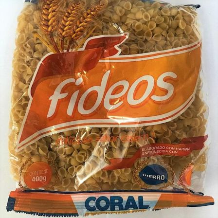 FIDEO CARACOL LISO CORAL 400G