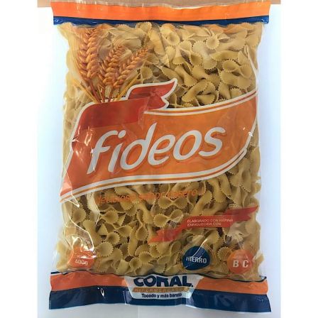 FIDEO AMARILLO LAZO REDONDO CORAL 400G