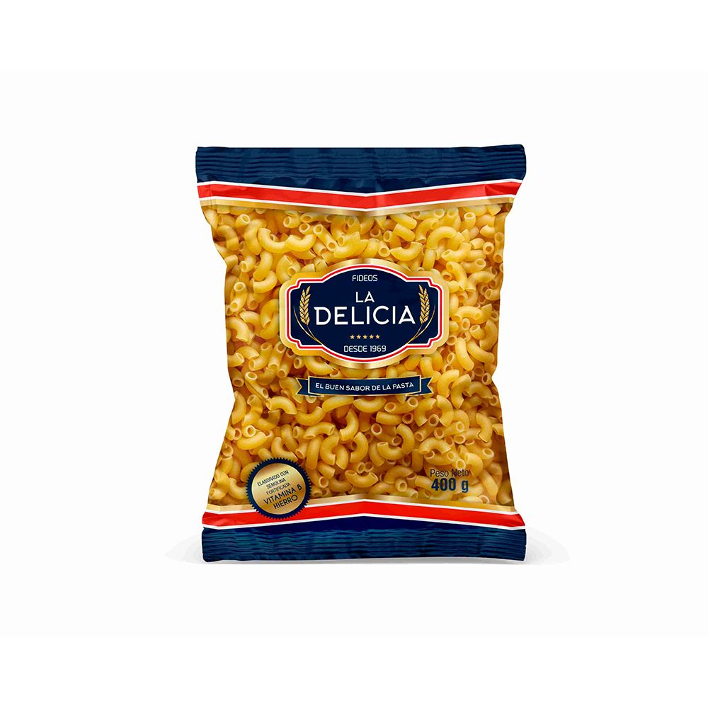 FIDEO CODO CHICO LA DELICIA 400G