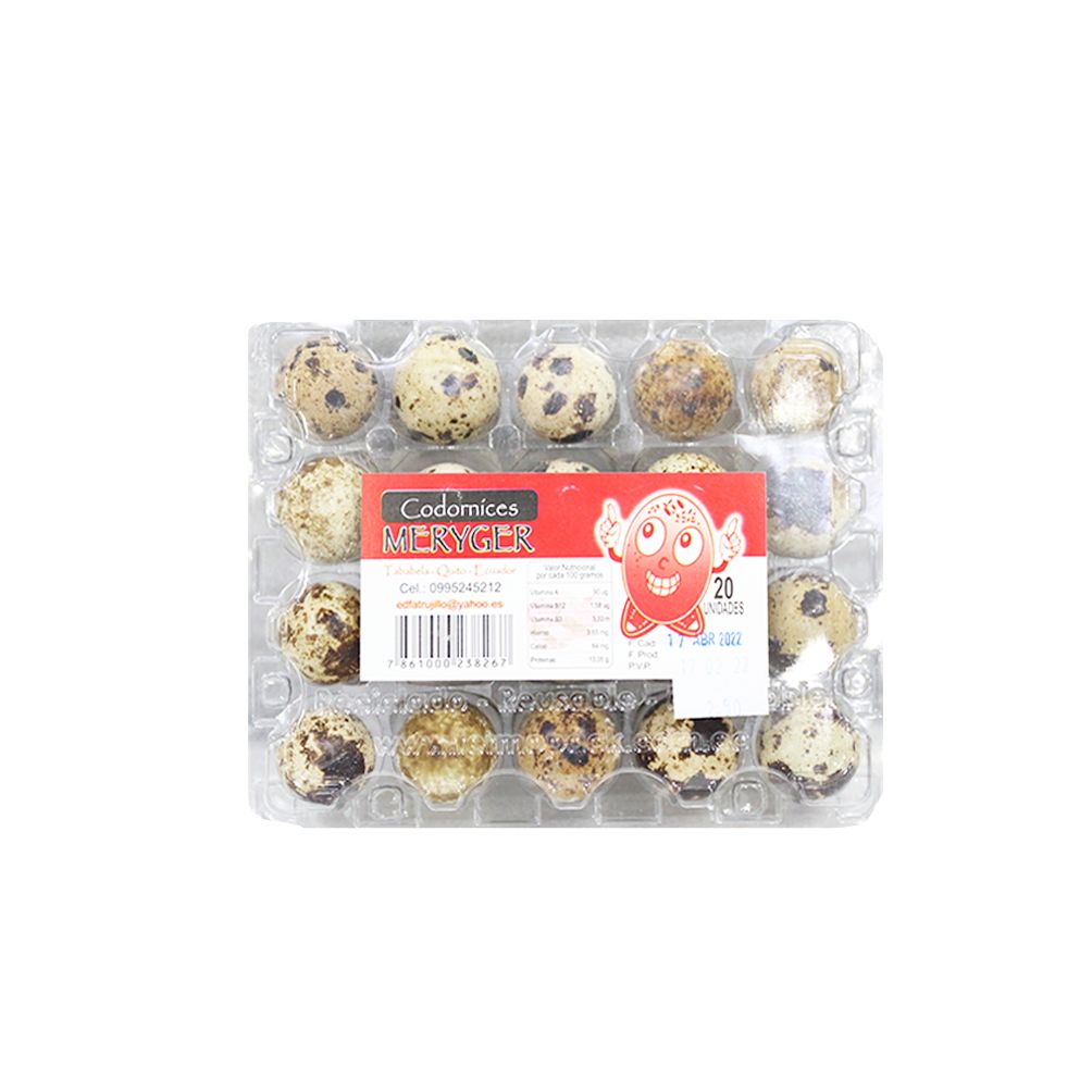 HUEVOS CODORNICES MERYGER 20UDS