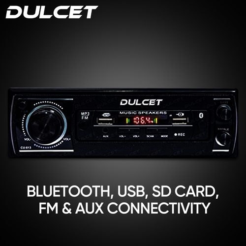 DULCET DC-2020X Double IC High Power Universal Fit Mp3 Car Stereo Player With Bluetooth/USB/FM/AUX