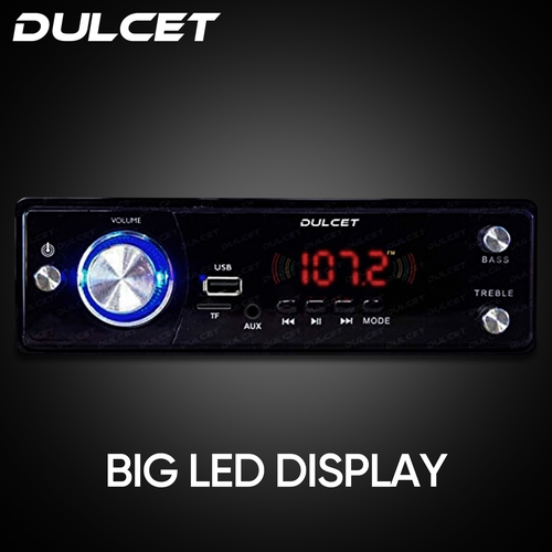DULCET DC-3030X High Power 1-Din MP3 Car Stereo Player With Big LED Display And 3.5mm AUX Cable (Black)_1