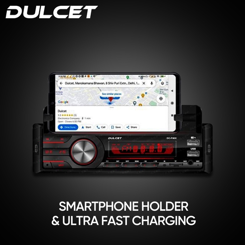 DULCET DC-F90X 1-Din Mp3 Car Stereo Player With In-Built Smartphone Holder, Hands-Free Calling (Black, 220W)_3
