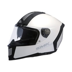 SMK Force Steel STGL100 Full Face Helmet with Scratch Resistant PINOCK Antifog Lens (White)
