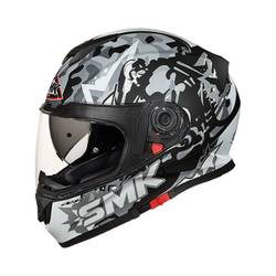 SMK Twister Attack MA266 Full Face Helmet With PinLock Ready Dual Visor System (Matt Black Grey)
