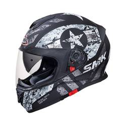 SMK Twister Captain GL266 Full Face Helmet With PinLock Ready Dual Visor System (Gloss Black Grey)