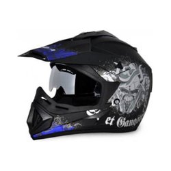 Vega Off Road D/V Gangster Dull Black Blue Full Face Size M Motorsports Helmet