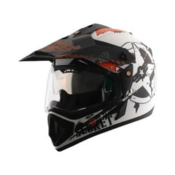 Vega Off Road D/V Secret Dull White Black Full Face Size M Motorsports Helmet