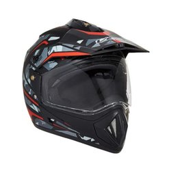VEGA Off Road D/V Camo Motorbike Helmet (Black Red)