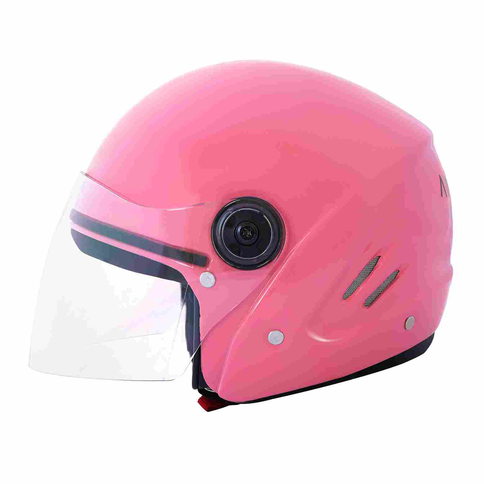 GoMechanic Anymal Series -Beetle Open Face Clear Visor Motorbike Helmet (Pink)