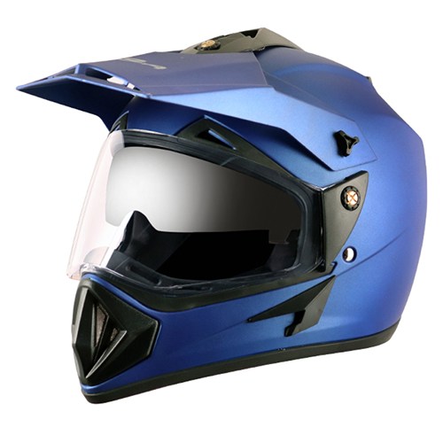 Vega Off Road D/V Dull Matt Blue Full Face Size L Motorsports Helmet