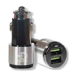 HOD C1L1421M 4.2A Dual USB Car Charger With Micro Crystal Box | Micro, Lightening & Type-C Cables