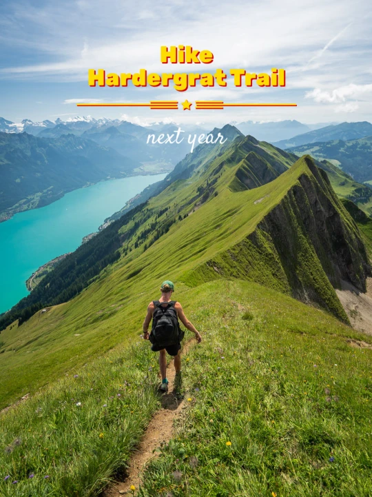 Hike mountain Hardergrat Trail in Switzerland