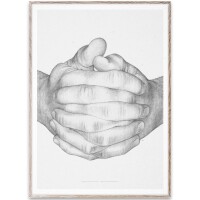 Folded Hands poster 50x70 grå