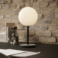 TR Bulb bordslampa grå marmor / matt opalglas