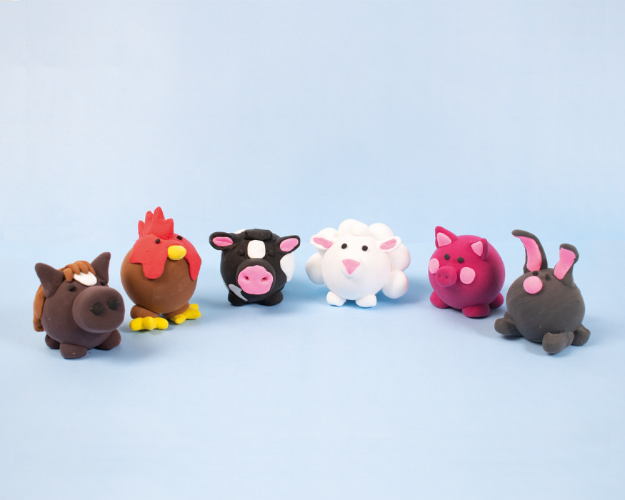 Clay farm animals -