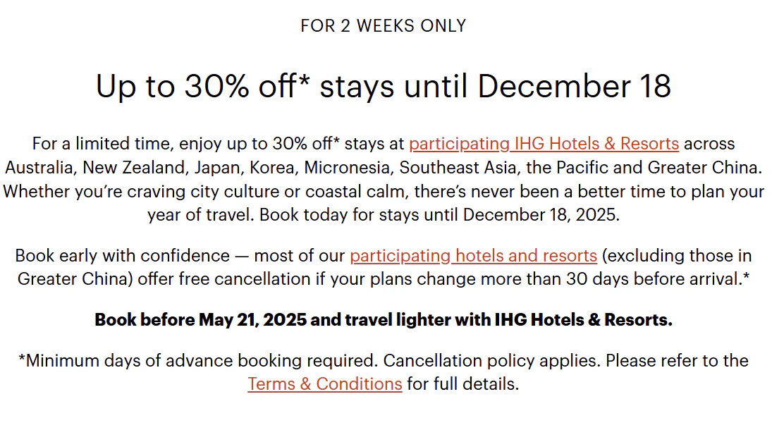 Affordable luxury IHG hotels in Asia Pacific
