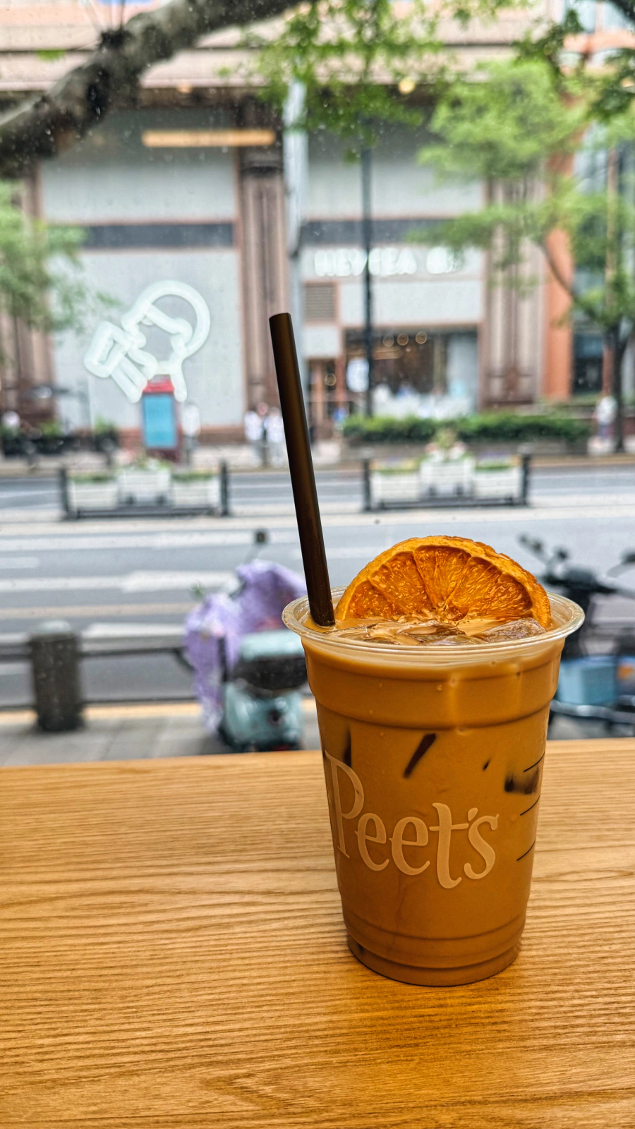 The seasonal Orange Latte offered at Peet's Coffee