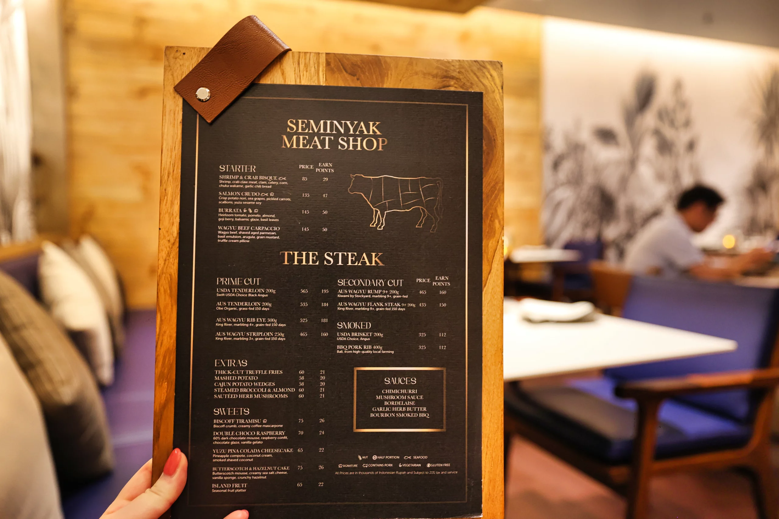 Dining menu and course price at Seminyak Kitchen