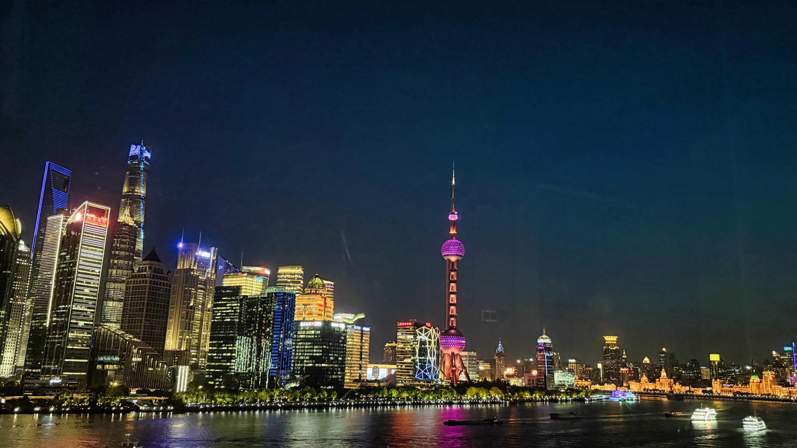 Dynamic Shanghai night view with changing lights