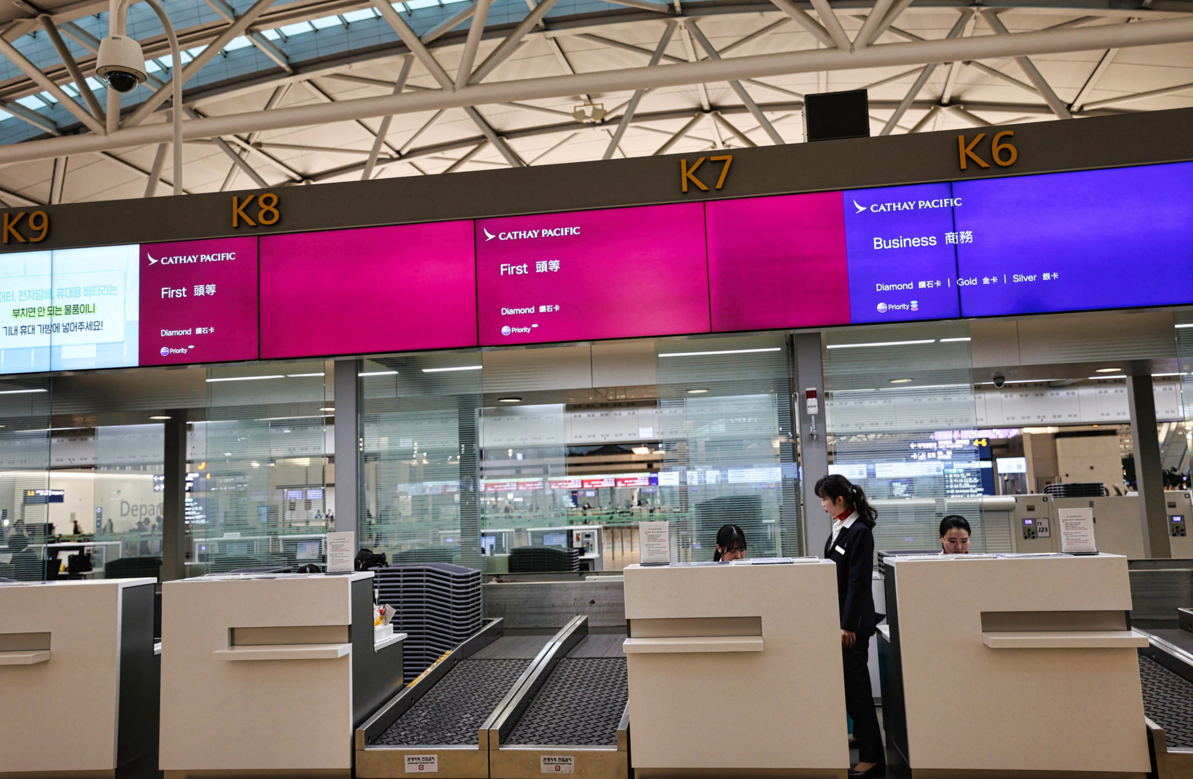 Cathay Pacific check-in counters at Incheon Airport